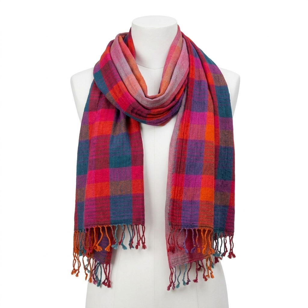 Designer Check Reversible Scarf